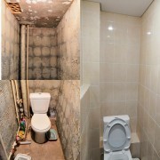 Пример туалета 2 до и после ремонта в Оренбурге