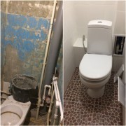 Пример туалета до и после ремонта в Оренбурге